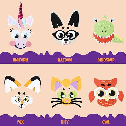 JOYIN 18 Packs Halloween Craft Foam Stickers, Arts Activities Party Supplies, Kids Party Favors, Pumpkin Decorating Kit, Jack O Lantern Face Stickers in 6 Designs, Pumpkin Decor School Party Games