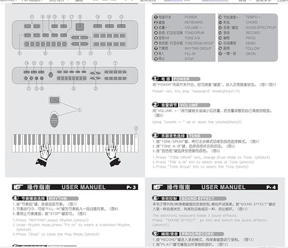 SEMART keyboard Piano Digital electric piano portable electronic music keyboard 61 key toy for kids beginner children toddler musical instruments w/microphone stand USB christmas Birthday gift