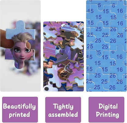 Princess Puzzles for Kids Ages 4-8 60 Pieces Puzzles for Kids Ages 3-5 Princess Puzzle for Girls and Boys Toys Jigsaw Puzzles in a Metal Box Educational Puzzles (Princess 0680)