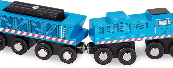 Battat – Classic Trains – 6Pc Wooden Railroad Set – Magnetic Toy Trains – Train Engines & Cars – 3 Years + – Wooden Locomotives & Freight Cars