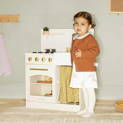 Tiny Land Play Kitchen, Kids Kitchen Playset, Toddler Kitchen with Cutting Food Set, Wooden Kitchen Sets for Kids, Best Gift for Girls and Boys