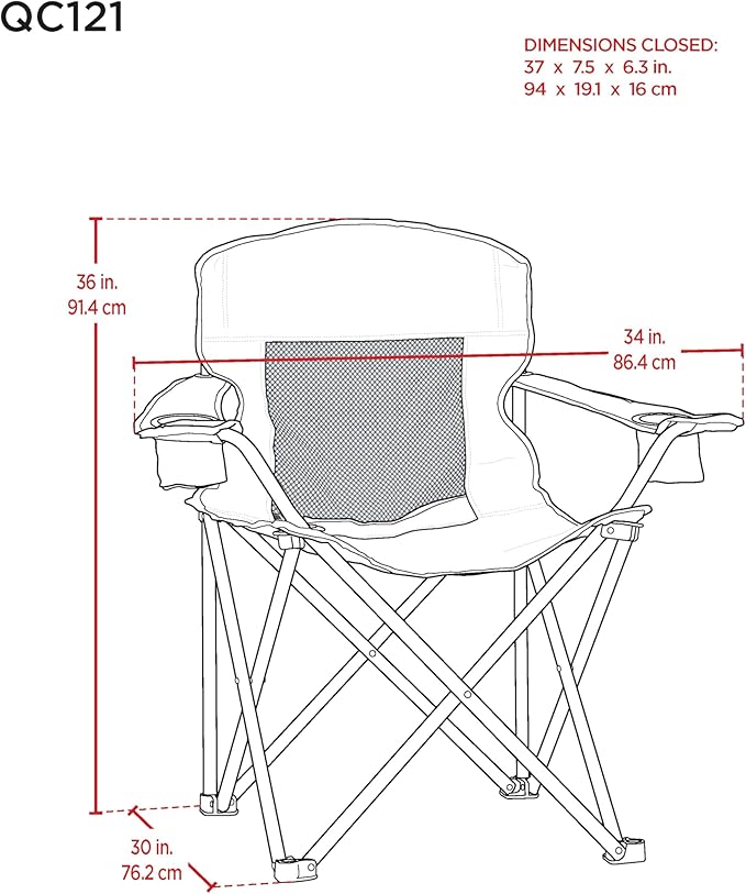 CAMP & GO Portable Max Quad Camping Cup Holders and Carrying Bag Chair