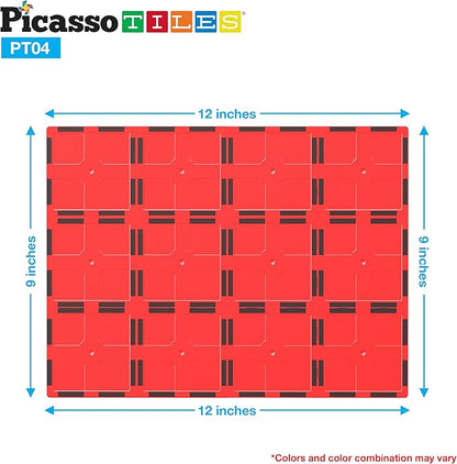 PicassoTiles Kids Toy Magnetic Building Blocks Magnet Tiles Supersized Large Stabilizer Base Jumbo XL Plate Foundation Education Construction Kit Engineering STEM Children Learning Stacking Set