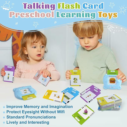 RT&BS Talking Flash Cards for Toddlers, Montessori Toys Flash Cards, Speech Therapy Toys, Gift for Kids Children, 224 Sight Words Blue