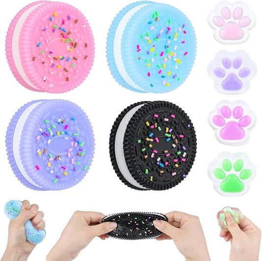 Taba Squishy Fidget Toys,Cookie Taba Squishy Toys,Ultra-Soft Stress Relief Toys for Kids Adult,Sensory Toys with Cute Design,Anxiety Relief Party Favors