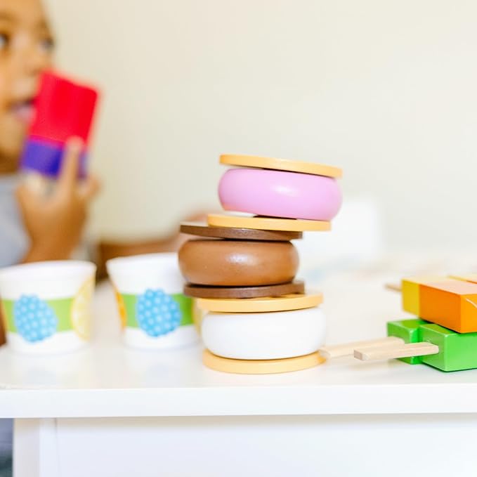 Melissa & Doug Frozen Treats | Pretend Play | Play Food | 3+ |, Multicolor, 33.528 cm H x 26.67 cm W x 6.35 cm L