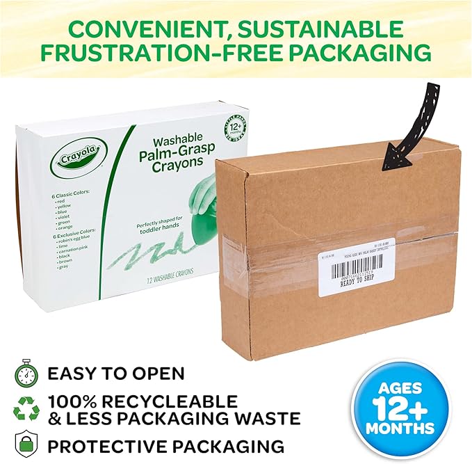 Crayola Egg Crayons (12ct), Washable Toddler Crayons, Jumbo Crayons for Toddlers, Preschool Art Supplies, Toddler Gifts, Ages 1+