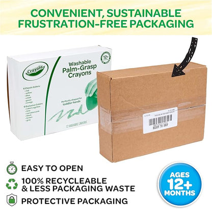 Crayola Egg Crayons (12ct), Washable Toddler Crayons, Jumbo Crayons for Toddlers, Preschool Art Supplies, Toddler Gifts, Ages 1+