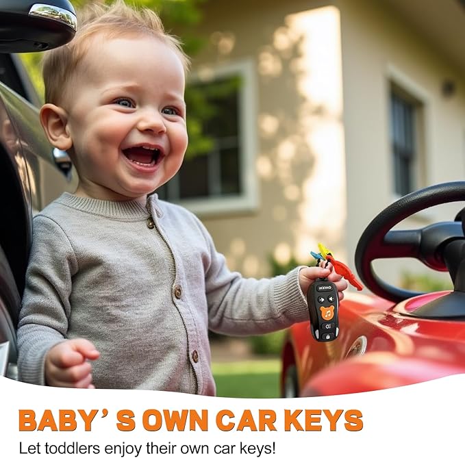 Baby Toy Car Keys - Baby Keys Toy Pretend Play with Sounds & Lights Interactive Musical Sensory Learning Toys Gifts for 1 Year Old Boys Girls Infant Toddlers Kid Age 6+ Months
