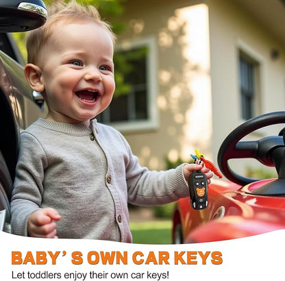 Baby Toy Car Keys - Baby Keys Toy Pretend Play with Sounds & Lights Interactive Musical Sensory Learning Toys Gifts for 1 Year Old Boys Girls Infant Toddlers Kid Age 6+ Months