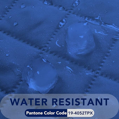 PureFit Reversible Quilted Sofa Cover, Water Resistant Slipcover Furniture Protector, Washable Couch Cover with Non Slip and Elastic Straps for Kids, Dogs, Pets (XX Large, Classic Blue/Ivory)