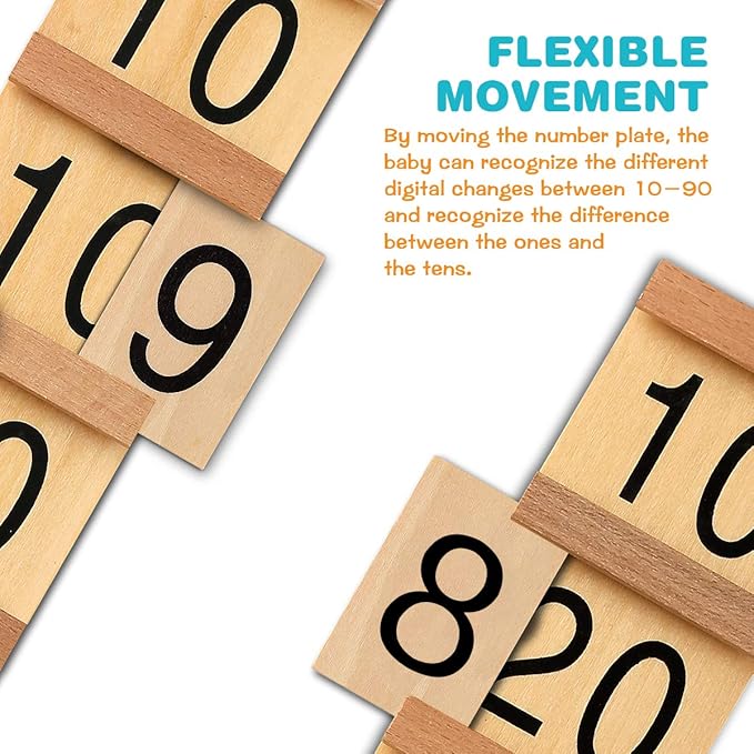 Montessori Math Material Teen & Ten Boards Educational Toy for Age 3-6 Family Version Teaching Aids