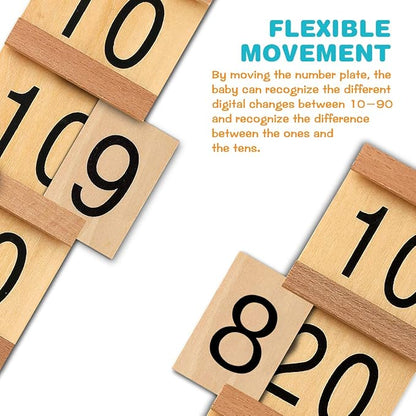 Montessori Math Material Teen & Ten Boards Educational Toy for Age 3-6 Family Version Teaching Aids
