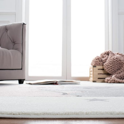 SAFAVIEH Carousel Kids Collection Runner Rug - 2' x 8', Ivory & Pink, Koala Design, Non-Shedding & Easy Care, Ideal for High Traffic Areas for Boys & Girls in Playroom, Nursery, Bedroom (CRK195A)