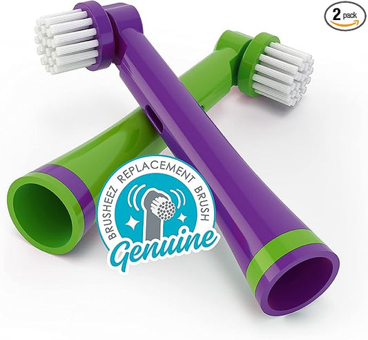 Brusheez Electronic Toothbrush Replacement Brush Heads 2 Pack (Snappy The Crocodile)