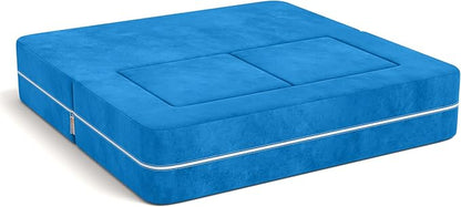 Jaxx Zipline Kids Modular Loveseat & Ottomans/Fold Out Lounger, Blueberry