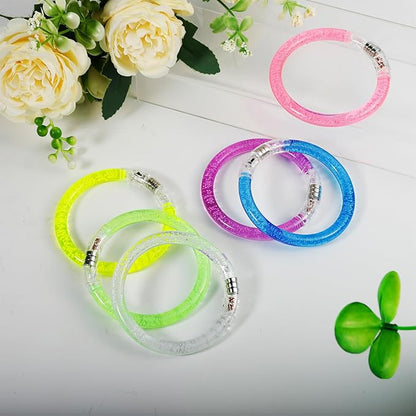 Jeffbaubl 20 Pcs LED Glow Bracelets,6 Color LED Bracelets,Light Up Bracelets,Glow In The Dark Party Supplies for Kids Adults,Light Up Toys Gifts,Bracelets Glow for Birthday Concert Carnival (20 Pack)