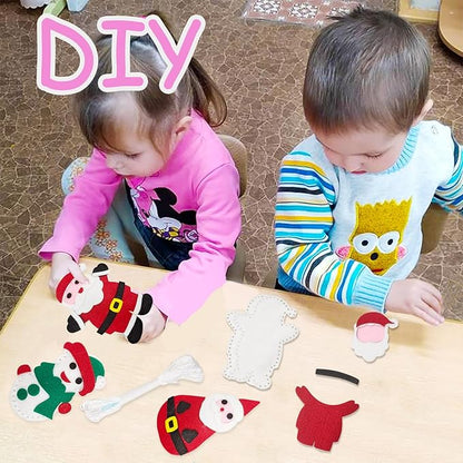 Jtnohx Sewing Kit for Kids, Felt Christmas Ornaments Set, 5 Sets DIY Craft Kits - Christmas Deer, Santa Claus, Snowman, Heart, Christmas Tree Decor for Home Party Decorations