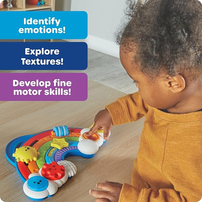 Learning Resources Rainbow Busy Board - Montessori Busy Board, Toddler Sensory Toys, Boy and Girl Travel Toys for Toddlers, Fine Motor Toy, Sensory Toddler Travel Activities, Educational Gifts