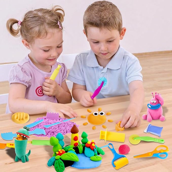 Air Dry Clay 48Pcs - 36 Colors Modeling Clays Kit with 12Pcs Dough Tools, Dough Accessories Includes Basic Dough Tools and DIY Molding Magic Clay for Boys,Girls,Kids Ages 4-8