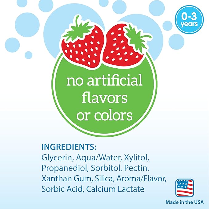 Dr. Brown's Infant-to-Toddler Training Toothbrush Set, Mint Elephant with Fluoride-Free Strawberry Baby Toothpaste, 0-3 Years (Styles May Vary)