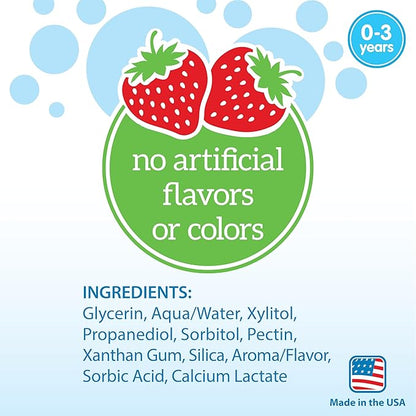 Dr. Brown's Infant-to-Toddler Training Toothbrush Set, Mint Elephant with Fluoride-Free Strawberry Baby Toothpaste, 0-3 Years (Styles May Vary)