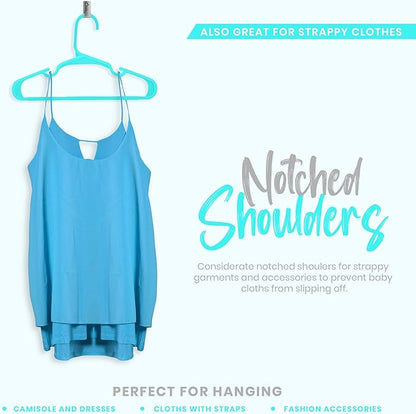 Utopia Home 20 Pack Kids Hangers - 11.5 Inch Plastic Baby Hangers for Closet - Childrens Hanger for Clothes & Infant Hanger for Closet - Ideal for Everyday Standard Use (Teal)