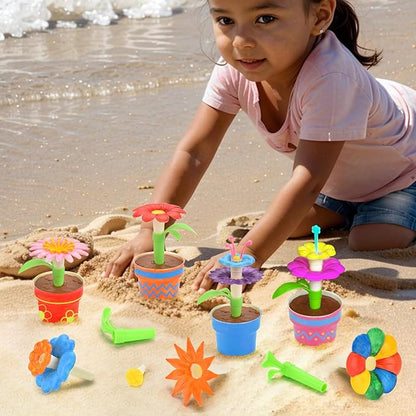 Pairez Toys Flowers Building Blocks Toys, Painting Kit Flower Toys for Kids, Arts and Crafts Kits, STEM Educational Gardening Pretend Toy for Girls & Boys Age 6 7 8 9 10