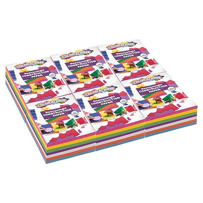 Colorations Construction Paper for Kids - 7 Colors - 3600 Bulk Sheets of 9X12 - Assorted Pack of Heavy-Duty Craft Paper