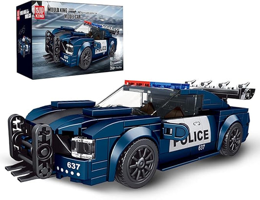 Mould King 27002 Mini Barricade Police car Building Kits, MOC Building Blocks Set to Build, Gift for Kids/Adult Collections Enthusiasts(356 Pieces, Static Version with Display Box)