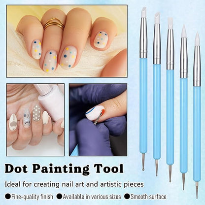 15 Pcs Clay Sculpting Tools Set Ceramic Ball Stylus Polymer Clay Tools Air Dry Clays Silicone Sculpting Tool for Carving, Dotting, Embossing, Shaping, Molding Nail Art