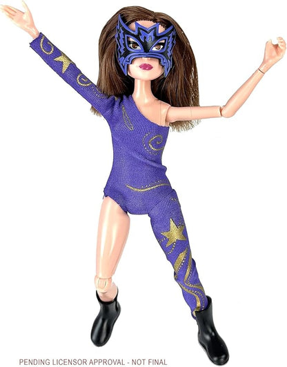 Boss Fight Studio Lady Maravilla, I Am Brilliance Doll, Lucha Libre Collectible Action Figure – Highly Articulated Soft Goods Figurine with Accessories Including Smartphone and Selfie Stick – 1:12