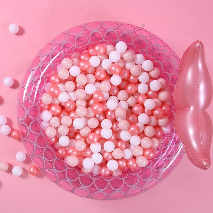 GOGOSO Ball Pit Balls 100 - Crushproof Plastic Balls for Babies Toddlers Kids Children for 1 2 3 4 5 Years Old,2.15inches Red Pink White