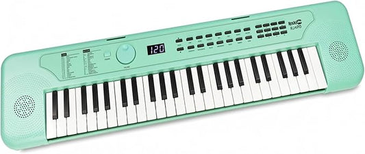 RockJam 49 Key Keyboard Piano, Portable Electronic Music Keyboard with Speakers, USB-C Power or Battery Operation, Headphone Input, 200 Tones, 200 Rhythms, Note Stickers & Lessons