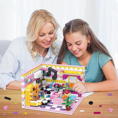 Friends House Building Block Sets, Girls Mini Living Room Entertainment KALAOK Friendship Playroom Apartment Bricks Kit Birthday Gifts for Adults Teens Old Kids 8-12 10-12 14+ (670 PCS)
