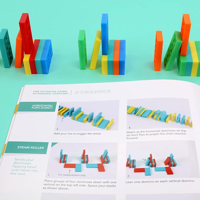 Bulk Dominoes Dominoes Kinetic Kit, 101 Starter 118pc, STEM STEAM Toy for Kids, Building, Toppling, Chain Reaction Sets