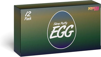 Squeeze Craft Slime Putty Easter Egg - Pack of 12 Colorful Galaxy Sludgy Gooey Fidget Kit for Sensory and Tactile Stimulation, Stress Relief, Prize, Party Favor, Educational Game
