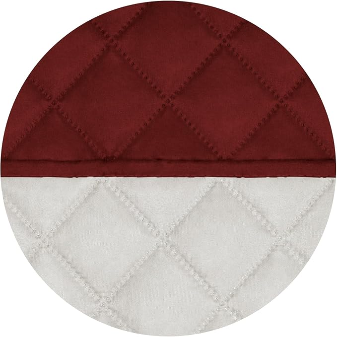 PureFit Reversible Quilted Sofa Cover, Water Resistant Furniture Protector, Washable Couch Cover with Non Slip and Elastic Straps for Kids, Dogs, Pets (Oversized Loveseat, Red/Ivory)