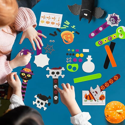 Halloween Crafts for Kids, 24Pack Halloween Bookmark DIY Craft, Halloween Party Favor Trick or Treat, Halloween Goodie Bag Gifts Toys, Halloween Classroom Prizes for Kids Art Activities