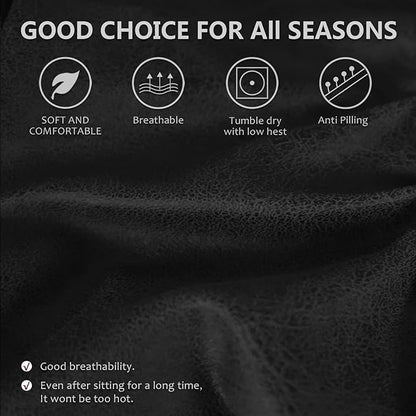 molasofa Leather Like Additional Recliner Console Cover for Reclining Loveseat Covers Stretch Jacquard Middle Console Cover for Recliner Couch and Sofa Dark Black