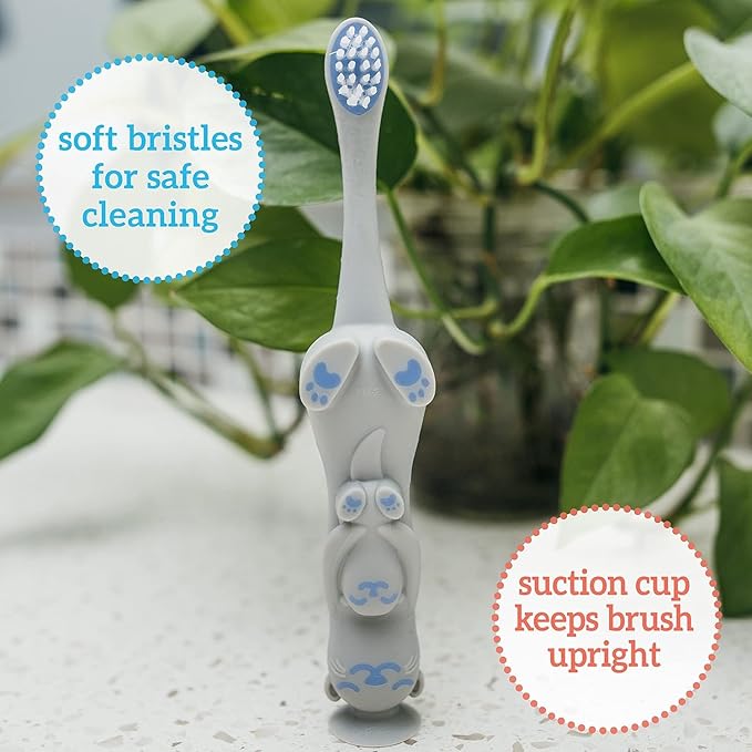 Dr. Brown’s Otter Toddler Toothbrush, Soft Bristles with Suction Cup for Storage, BPA Free, Ages 1-4, 1-Pack