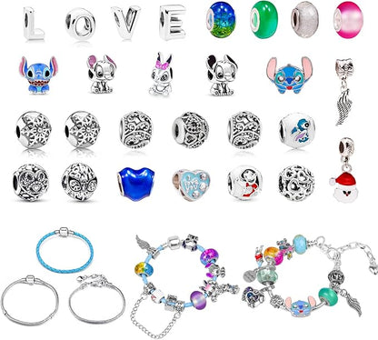 Manaror Charm Bracelet Making Kit,Jewelry Making Supplies Beads,Valentines Easter Crafts Gifts Set for Girls Kids Teens