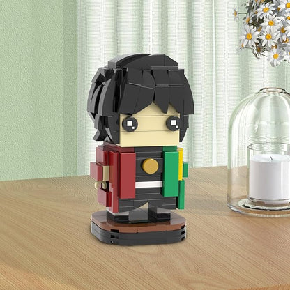 MOOXI-MOC Anime Brick Mini Headz Tomioka Giyuu Building Set,Creative Cute Building Blocks Children Kits,Gifts for Kids(192pcs)