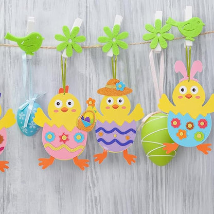 Fennoral 12 Pack Easter Craft for Kids Make You Own Easter Chick Foam Stickers Ornament DIY Easter Arts and Crafts for Preschool Easter Art Project Easter Decoration