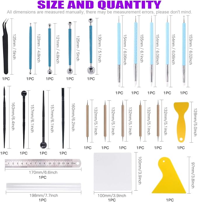 Swpeet 24Pcs Modeling Clay Sculpting Tools Kits, Painting Brush, Wooden Dotting Tools, Ball Stylus Tool, Plastic Ball Rod Stylus Modeling Tools, Clay Roller, Clay Scarper for Modeling Clay