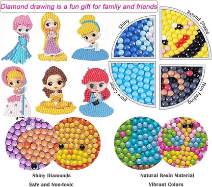 5D Diamond Craft Kits Stickers for Kids,Gem Kids' Paint by Number Kits Mosaic Sticker - Best Gifts for Girls Over Ages 6+ Easy for Kids Beginners