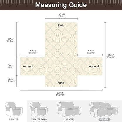 TAOCOCO 100% Waterproof Recliner Chair Cover, Oversized Recliner Covers for Large Recliner Chair with Double Straps, Non Slip Reclining Chair Cover for Kids, Pets(Oversized Recliner, Chocolate)