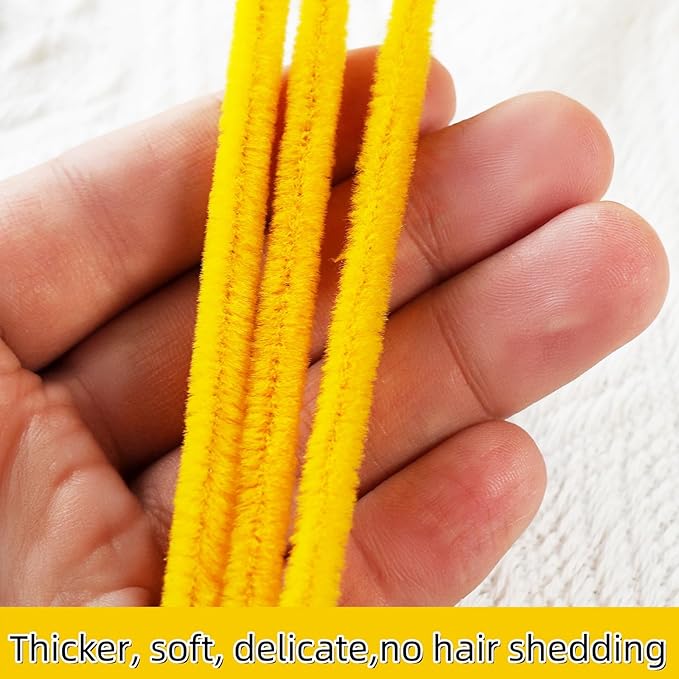 Qirimoi Gold Pipe Cleaners Craft Pipe Cleaners Bulk Pipecleaners Crafts Supplies，200Pcs Gold