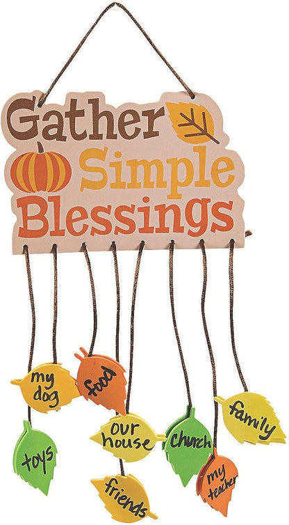 Fun Express Gather Simple Blessings Mobile Craft Kit - Makes 12 - Thanksgiving Crafts for Kids