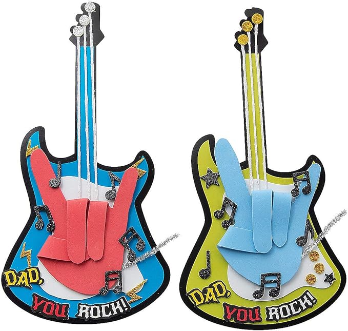 Fun Express DAD You Rock Guitar CK-12 - Craft Kits - 12 Pieces